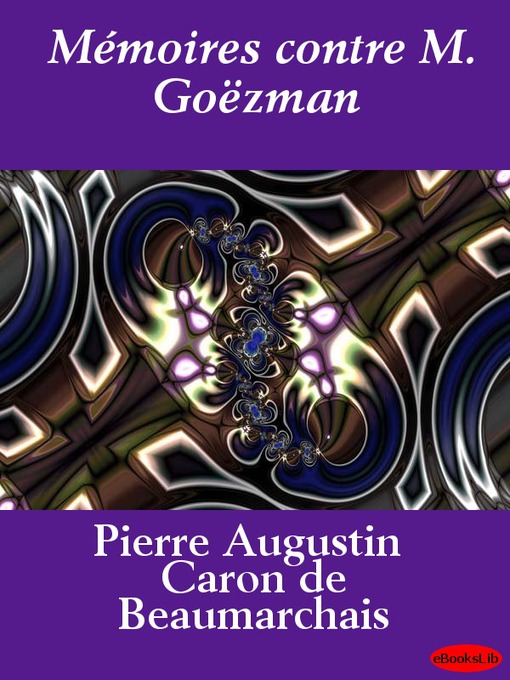 Cover image for Mémoires contre M. Goëzman
